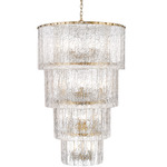 Glacier Tiered Chandelier - Modern Gold / Clear