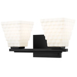 Annalise Bathroom Vanity Light - Matte Black / Matte Opal