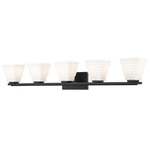 Annalise Bathroom Vanity Light - Matte Black / Matte Opal