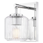 Landon Wall Sconce - Chrome / Clear Ribbed