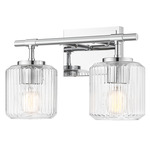 Landon Bathroom Vanity Light - Chrome / Clear Ribbed