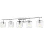 Landon Bathroom Vanity Light - Chrome / Clear Ribbed