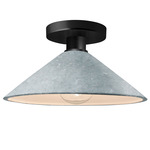 Radiance Flare Semi Flush Ceiling Light - Matte Black / Textured Faux Concrete
