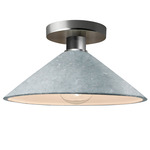 Radiance Flare Semi Flush Ceiling Light - Brushed Nickel / Textured Faux Concrete
