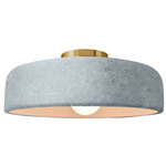 Radiance Spire Semi Flush Ceiling Light - Brushed Brass / Textured Faux Concrete