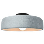Radiance Spire Semi Flush Ceiling Light - Matte Black / Textured Faux Concrete