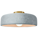 Radiance Spire Semi Flush Ceiling Light - Brushed Brass / Textured Faux Concrete