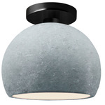 Radiance Globe Semi-Flush Ceiling Light - Matte Black / Textured Faux Concrete