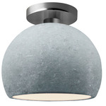 Radiance Globe Semi-Flush Ceiling Light - Brushed Nickel / Textured Faux Concrete