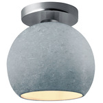 Radiance Globe Semi-Flush Ceiling Light - Brushed Nickel / Textured Faux Concrete