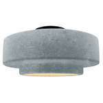 Radiance Tier Semi Flush Ceiling Light - Matte Black / Textured Faux Concrete