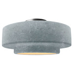 Radiance Tier Semi Flush Ceiling Light - Brushed Nickel / Textured Faux Concrete