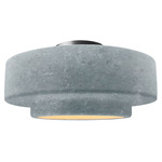 Radiance Tier Semi Flush Ceiling Light - Brushed Nickel / Textured Faux Concrete