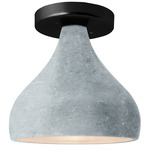 Radiance Droplet Semi Flush Ceiling Light - Matte Black / Textured Faux Concrete