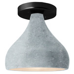 Radiance Droplet Semi Flush Ceiling Light - Matte Black / Textured Faux Concrete