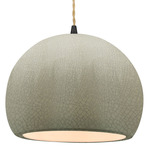 Radiance Globe Pendant - Matte Black / Celadon Green Crackle