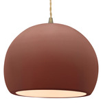 Radiance Globe Pendant - Antique Brass / Canyon Clay