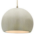 Radiance Globe Pendant - Antique Brass / White Crackle