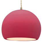 Radiance Globe Pendant - Antique Brass / Cerise