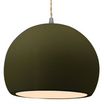 Radiance Globe Pendant - Brushed Nickel / Matte Green