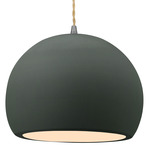 Radiance Globe Pendant - Brushed Nickel / Pewter Green
