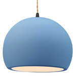 Radiance Globe Pendant - Matte Black / Sky Blue