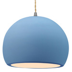 Radiance Globe Pendant - Brushed Nickel / Sky Blue