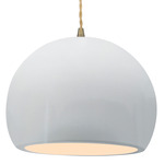 Radiance Globe Pendant - Antique Brass / Gloss White