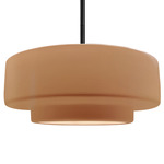 Radiance Tier Stem Pendant - Matte Black / Adobe