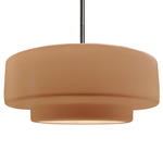 Radiance Tier Stem Pendant - Brushed Nickel / Adobe