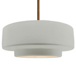 Radiance Tier Stem Pendant - Brushed Brass / Bisque