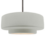 Radiance Tier Stem Pendant - Brushed Nickel / Bisque