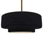 Radiance Tier Stem Pendant - Brushed Brass / Gloss Black / Matte White