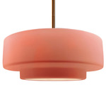 Radiance Tier Stem Pendant - Brushed Brass / Gloss Blush