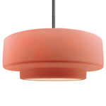 Radiance Tier Stem Pendant - Brushed Nickel / Gloss Blush