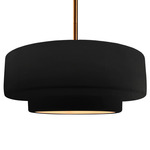 Radiance Tier Stem Pendant - Brushed Brass / Carbon / Champagne Gold