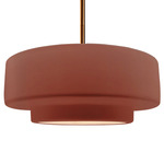 Radiance Tier Stem Pendant - Brushed Brass / Canyon Clay