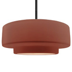 Radiance Tier Stem Pendant - Matte Black / Canyon Clay
