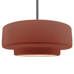Radiance Tier Stem Pendant - Brushed Nickel / Canyon Clay