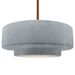 Radiance Tier Stem Pendant - Brushed Brass / Textured Faux Concrete