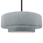 Radiance Tier Stem Pendant - Matte Black / Textured Faux Concrete