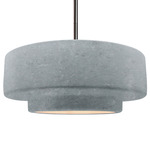 Radiance Tier Stem Pendant - Brushed Nickel / Textured Faux Concrete