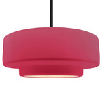 Radiance Tier Stem Pendant - Matte Black / Cerise