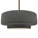 Radiance Tier Stem Pendant - Brushed Brass / Gloss Grey