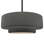 Radiance Tier Stem Pendant - Matte Black / Gloss Grey