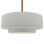 Radiance Tier Stem Pendant - Brushed Brass / Matte White