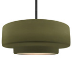 Radiance Tier Stem Pendant - Matte Black / Matte Green