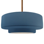 Radiance Tier Stem Pendant - Brushed Brass / Midnight Sky