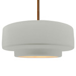 Radiance Tier Stem Pendant - Brushed Brass / Matte White / Champagne Gold