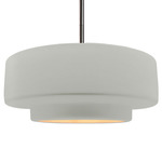 Radiance Tier Stem Pendant - Brushed Nickel / Matte White / Champagne Gold